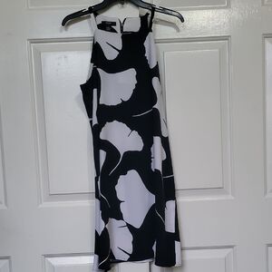 Alfani Black and White Halter Petite Dress